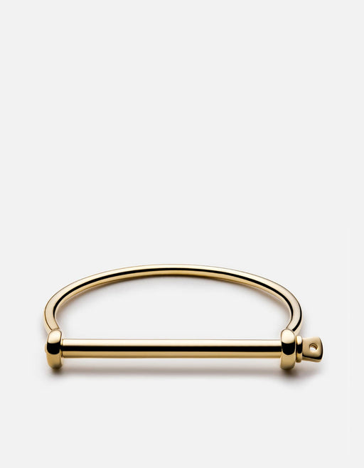 Miansai Cuffs Thin Screw Cuff, Gold 10k Gold / S / Monogram: No