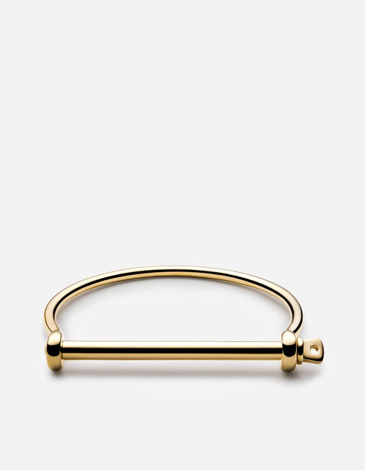 Miansai Cuffs Thin Screw Cuff, Gold Polished Gold Plated / S / Monogram: No