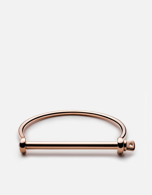 Miansai Cuffs Thin Screw Cuff, Rose Polished Rose Plated / S / Monogram: No